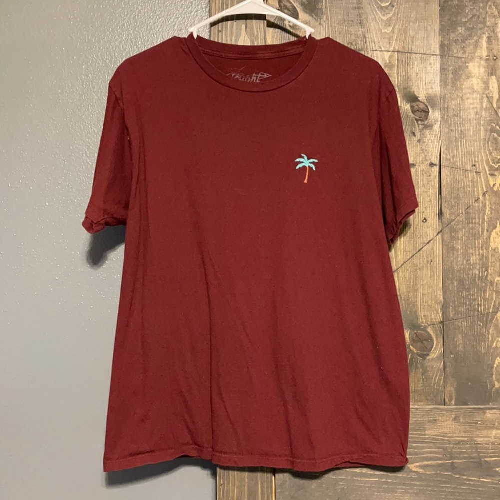 MENS palm tree tee - burgundy